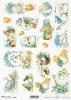 Wielkanoc, tematy wielkanocne, wiosna, kurczaczki, kurczaki, pisklęta, bazie, koszyczki, Vintage, retro, jajka, niezapominajki, królik, wieś, R830, Easter, easter themes, spring, chickens, chickadees, chicks, baskets, Vintage, retro, eggs, forget-me-nots,